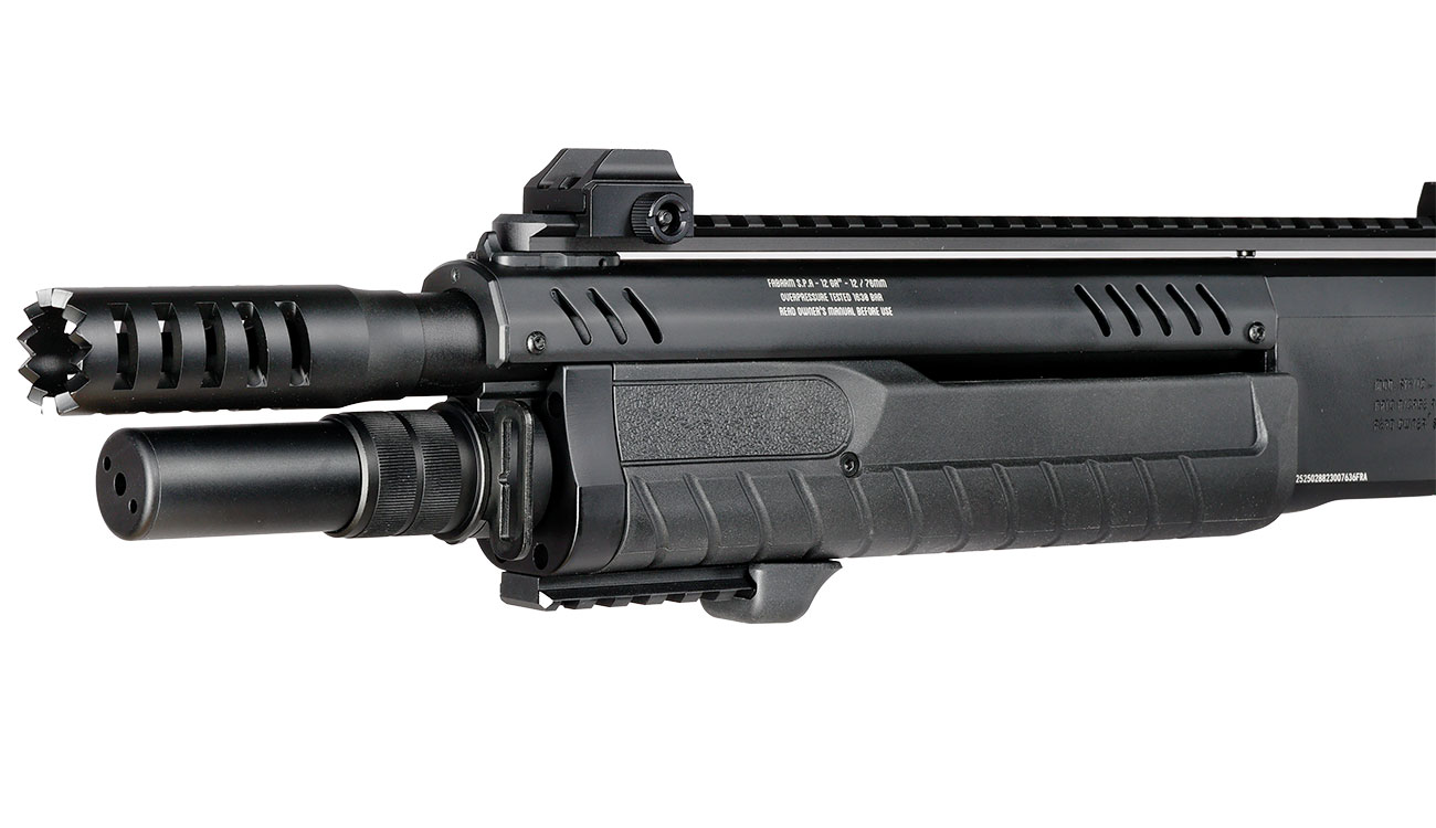 CYMA / BO Manufacture Fabarm STF12 Compact 11 Zoll Vollmetall Pump Action Gas Shotgun 6mm BB schwarz Bild 8