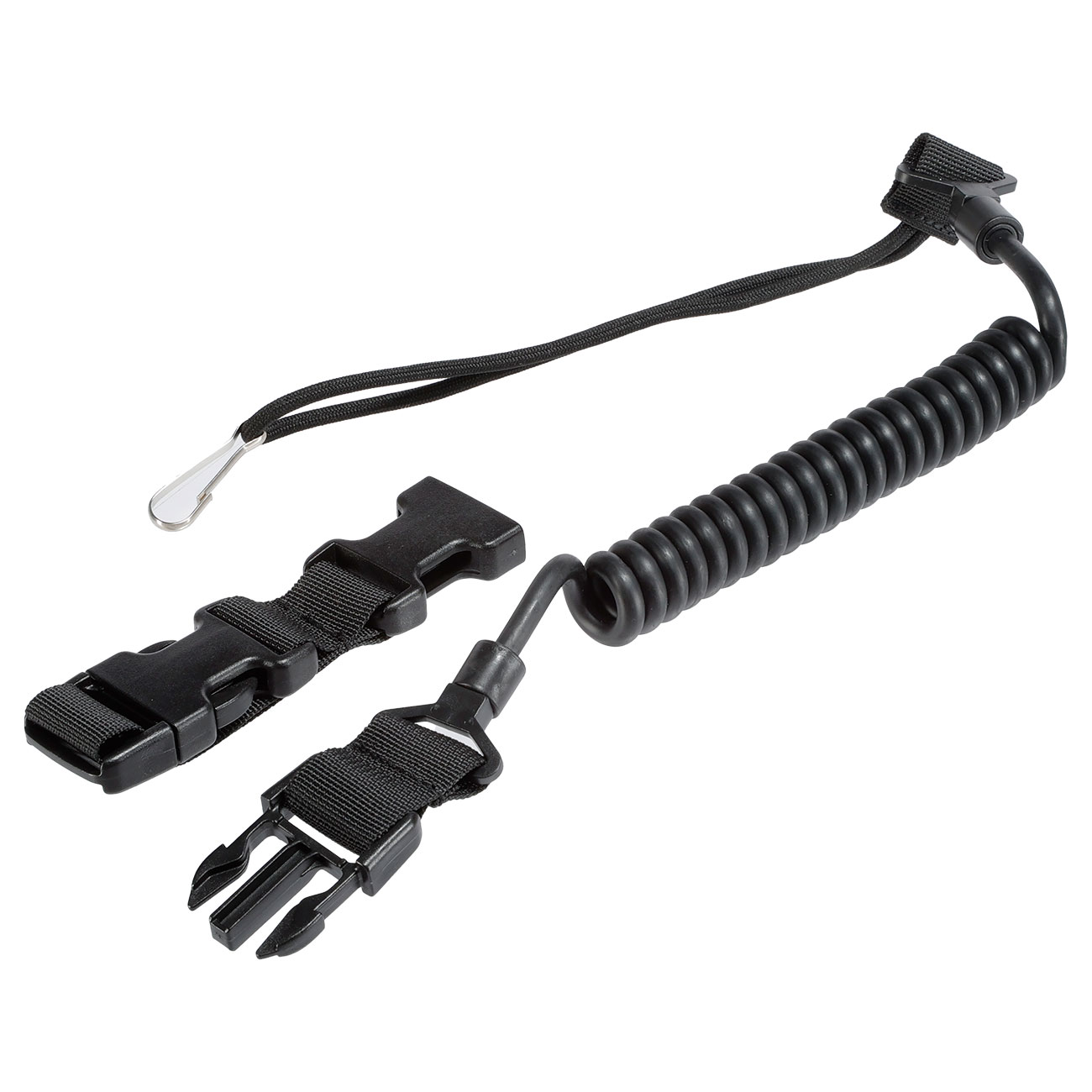 WoSport Upgraded Pistolen Lanyard / Fangriemen mit Schlaufe schwarz Bild 1