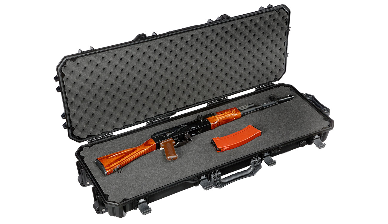 WoSport WST Tactical Rifle Case Waffenkoffer / Trolley 102 x 32,5 x 9 cm Cubed-Schaumstoff IPX7 schwarz Bild 4