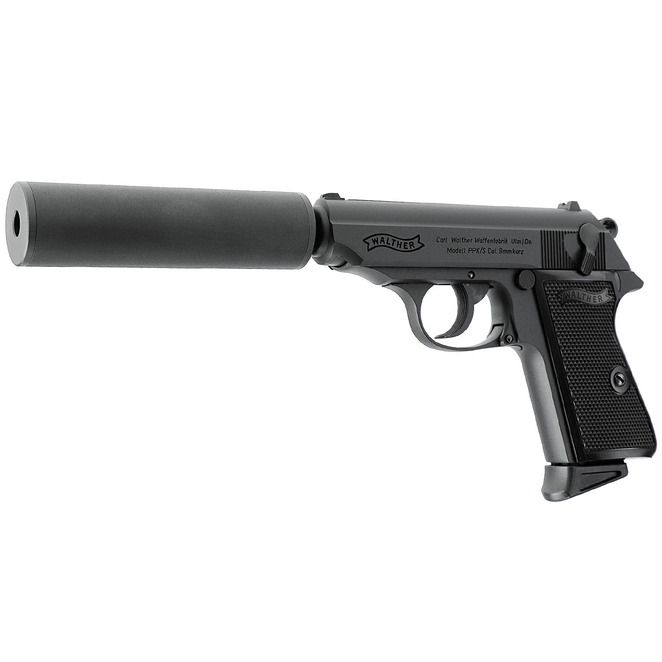 Walther PPK/S Kit mit Silencer Vollmetall GBB 6mm BB Airsoft schwarz