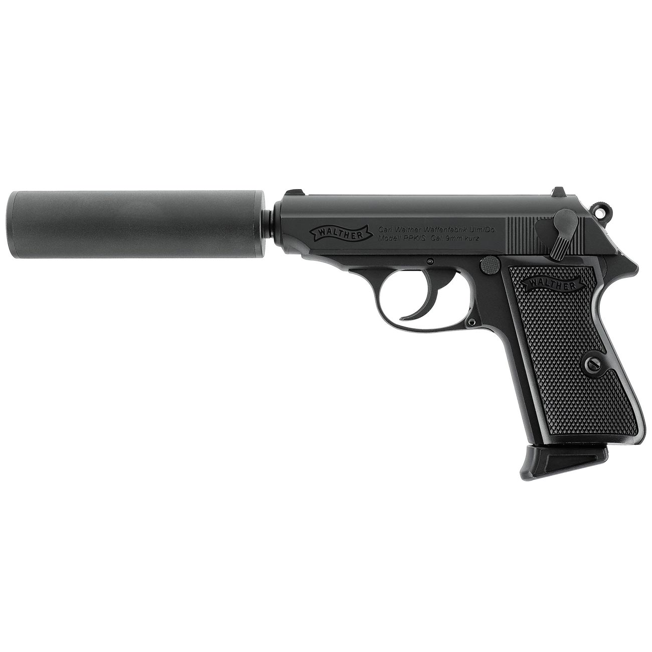 Walther PPK/S Kit mit Silencer Vollmetall GBB 6mm BB Airsoft schwarz Bild 1