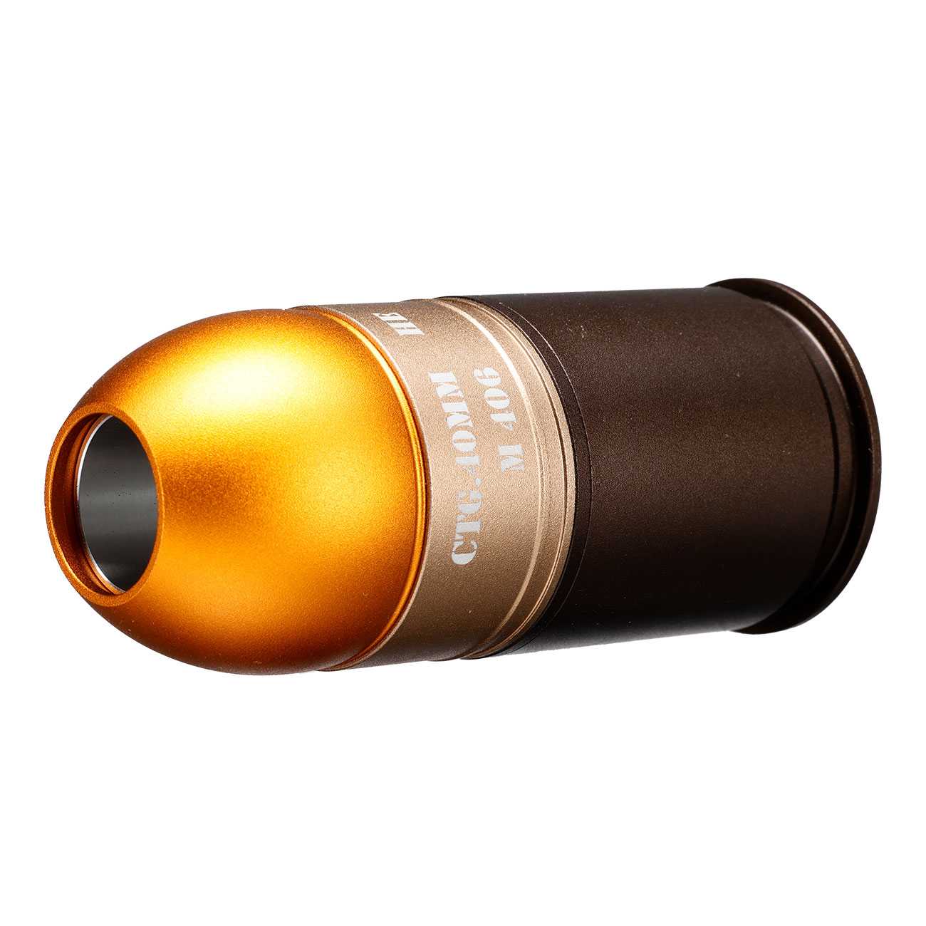 G&G GM406 40mm Vollmetall Hlse / Einlegepatrone f. 70 6mm BBs gold inkl. Abdeckungen