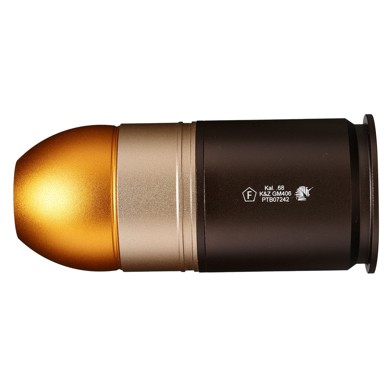 G&G GM406 40mm Vollmetall Hlse / Einlegepatrone f. 70 6mm BBs gold inkl. Abdeckungen Bild 1