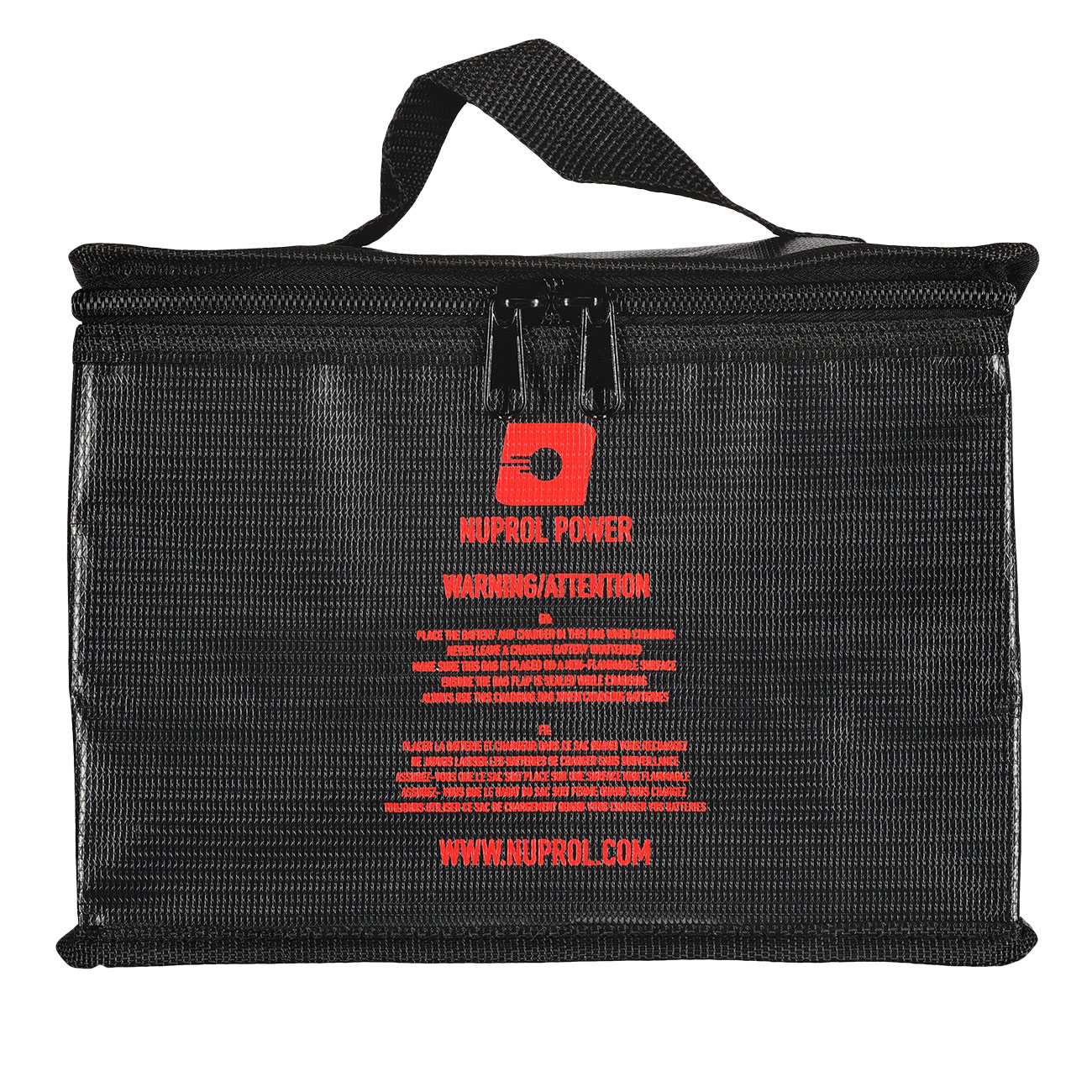 Nuprol LiPo Safety Storage Bag 21,5 x 15,5 x 11,5 cm Feuerfeste Sicherheitstasche schwarz Bild 1