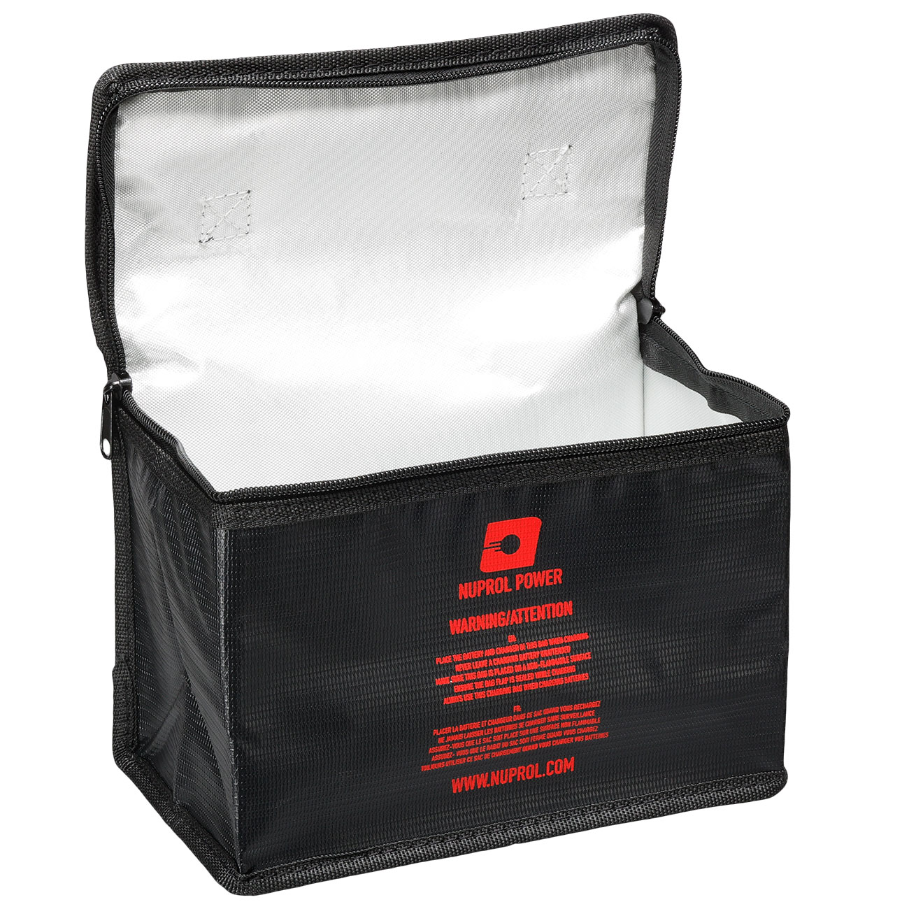 Nuprol LiPo Safety Storage Bag 21,5 x 15,5 x 11,5 cm Feuerfeste Sicherheitstasche schwarz Bild 5