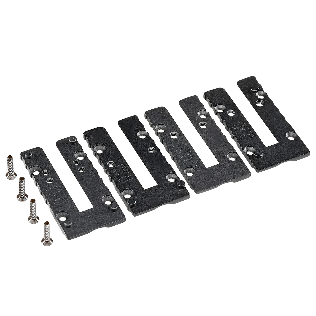 Umarex Adapterplatten 4er Set MOS 3 fr Glock Softairpistolen mit MOS 3 Standard schwarz