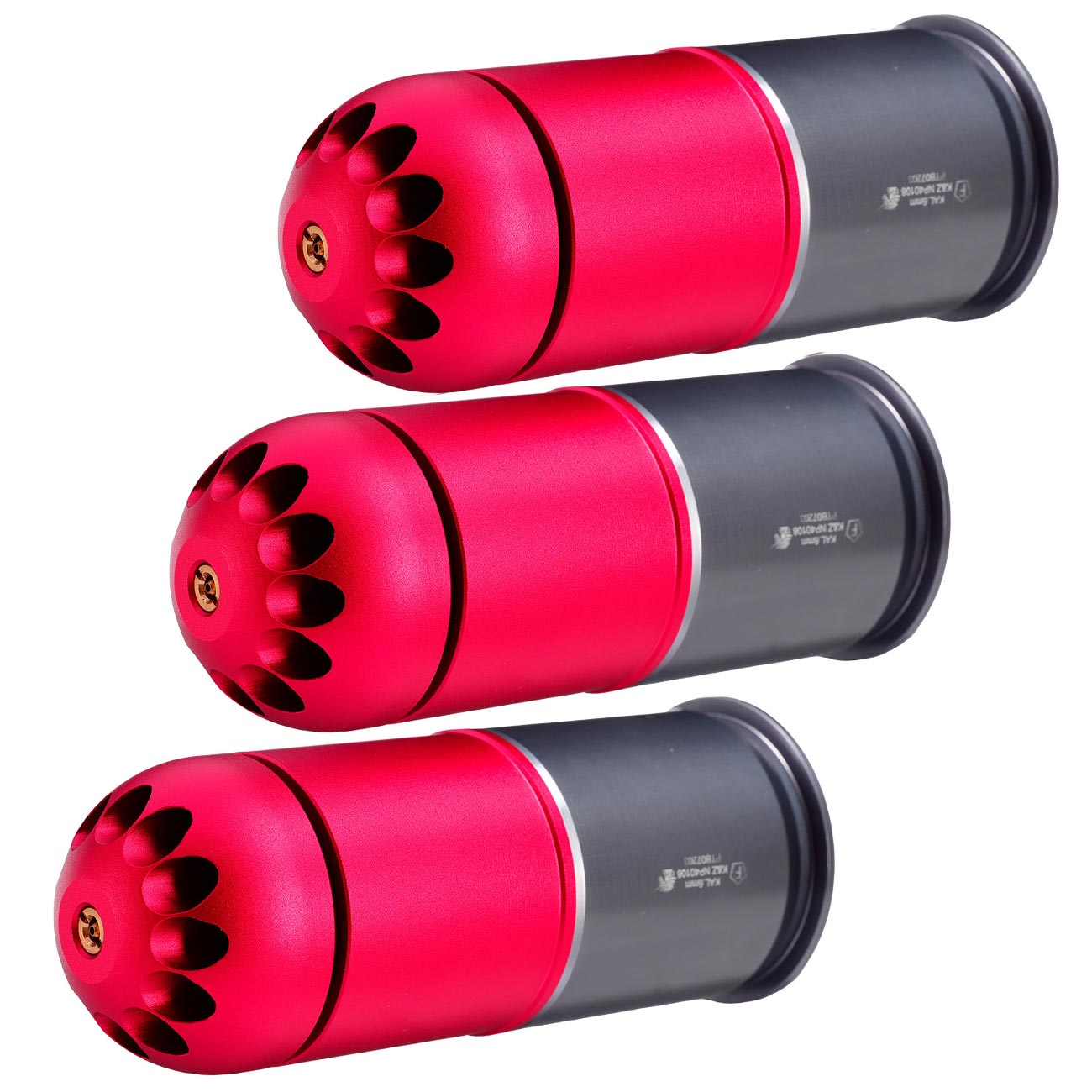 Nuprol 40mm Vollmetall Hlse / Einlegepatrone f. 108 6mm BBs rot - 3 Stck