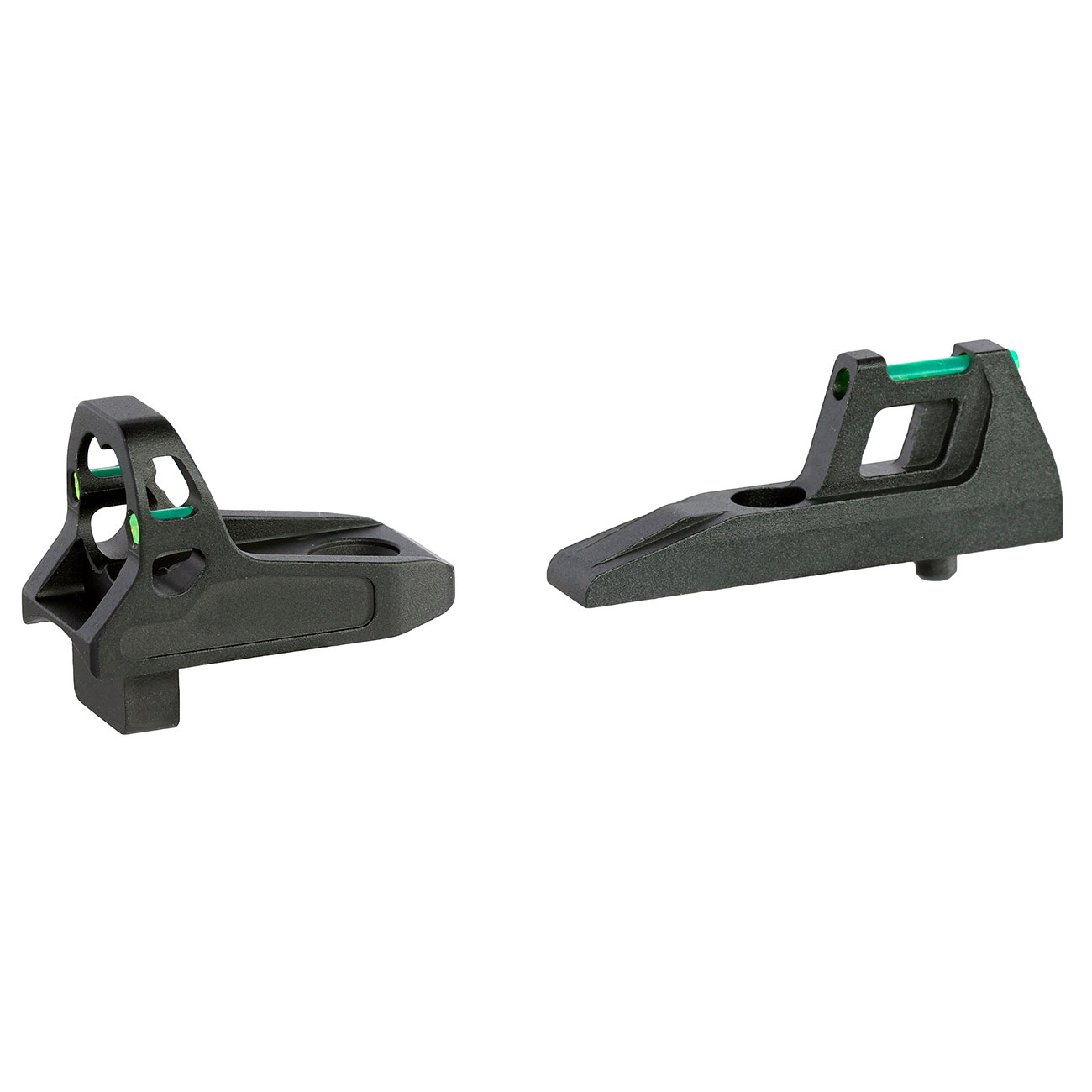 Narcos Airsoft CNC Aluminium Ghost Ring Fiber-Optik Visier Set f. AAP-01 GBB Pistolen schwarz Bild 2