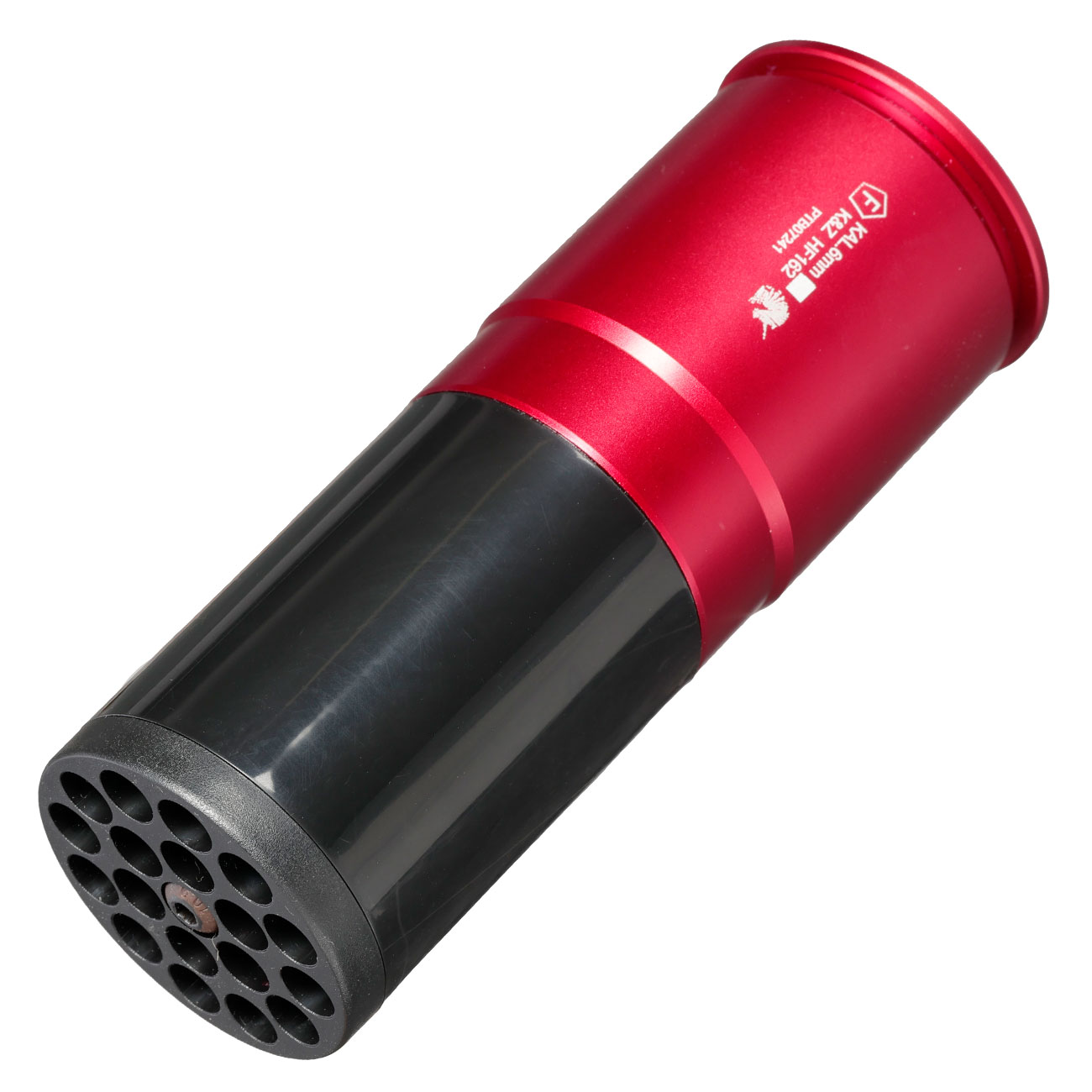 APS Hellfire 40mm Vollmetall Hlse / Einlegepatrone f. 162 6mm BBs rot / schwarz