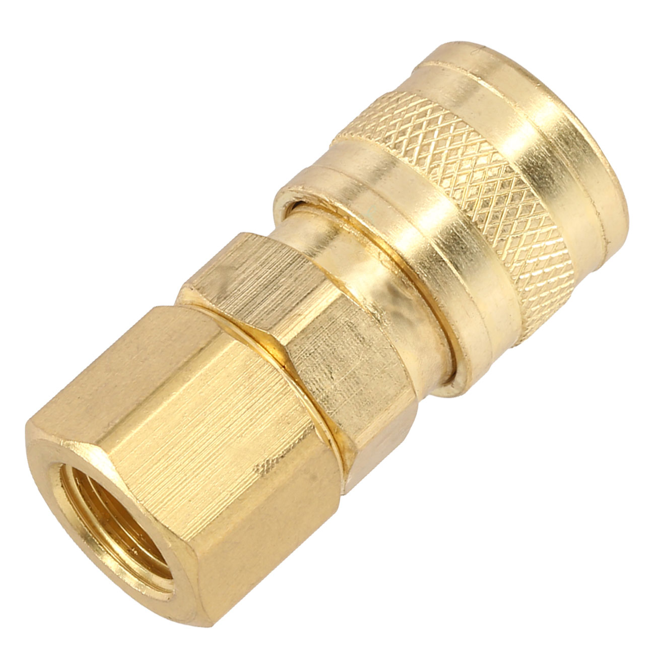 BalystiK QD Fitting weiblich mit HPA-Adapter 1/8 Zoll NPT Gewinde gold - US Version Bild 1