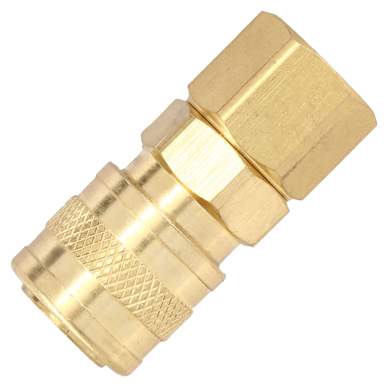 BalystiK QD Fitting weiblich mit HPA-Adapter 1/8 Zoll NPT Gewinde gold - US Version Bild 2