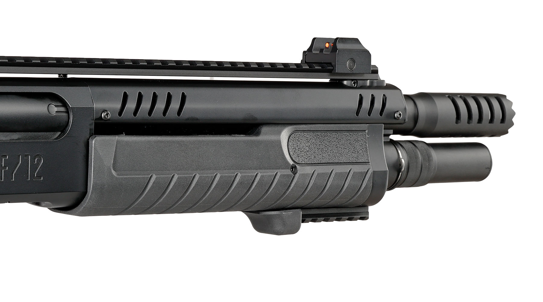 CYMA / BO Manufacture Fabarm STF12 Short 11 Zoll Vollmetall Pump Action Gas Shotgun 6mm BB schwarz Bild 10