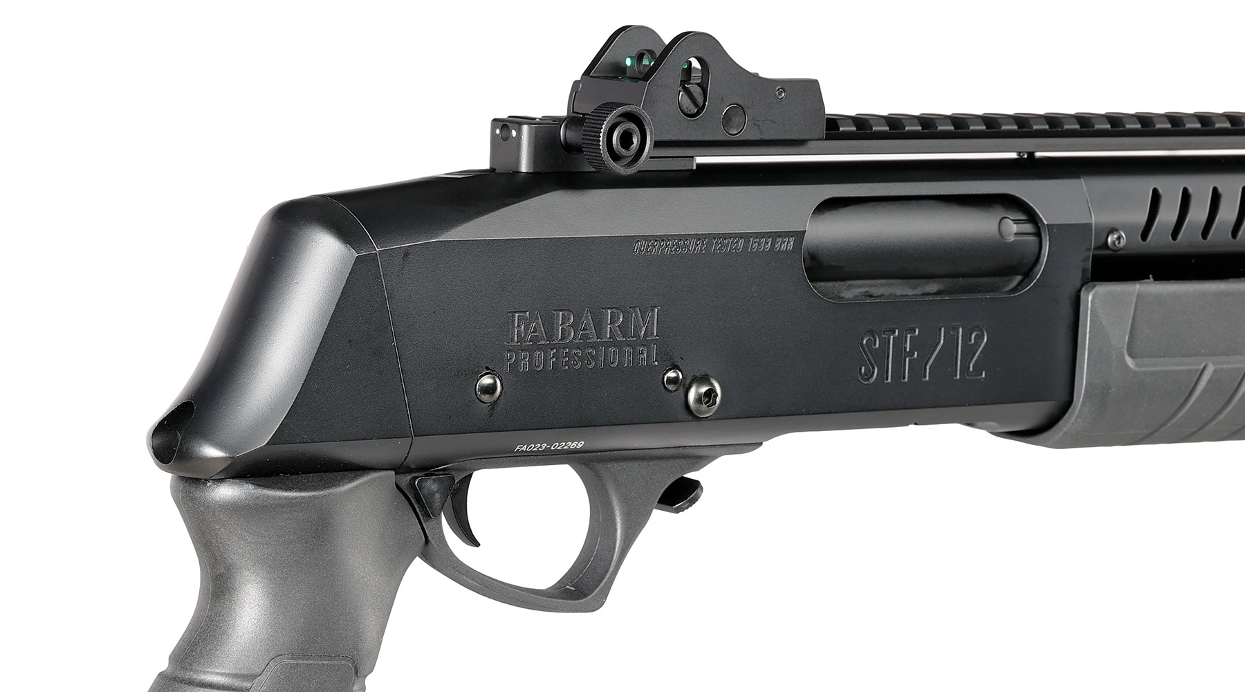 CYMA / BO Manufacture Fabarm STF12 Short 11 Zoll Vollmetall Pump Action Gas Shotgun 6mm BB schwarz Bild 11