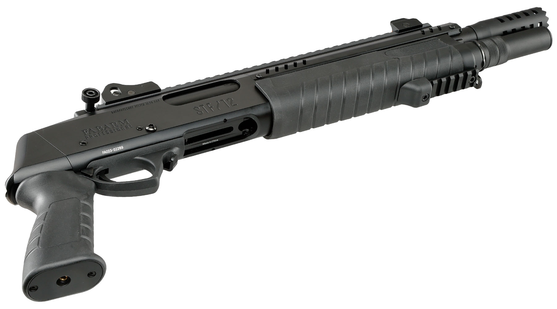 CYMA / BO Manufacture Fabarm STF12 Short 11 Zoll Vollmetall Pump Action Gas Shotgun 6mm BB schwarz Bild 5