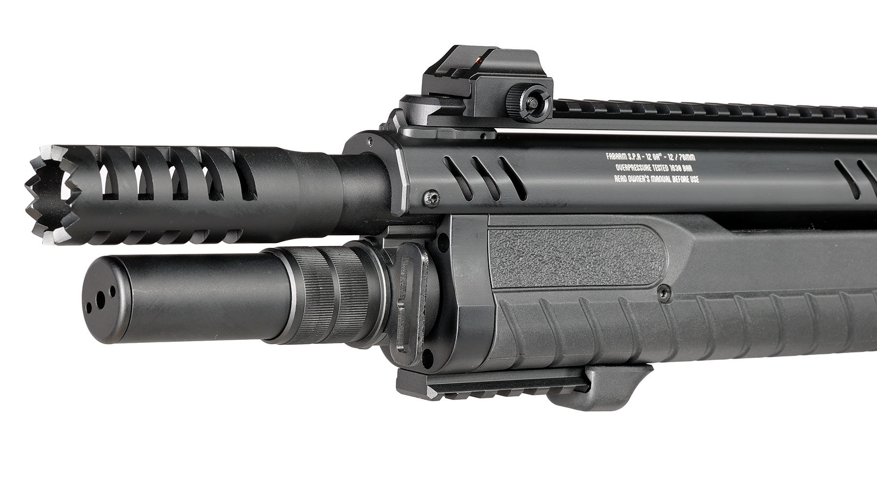 CYMA / BO Manufacture Fabarm STF12 Short 11 Zoll Vollmetall Pump Action Gas Shotgun 6mm BB schwarz Bild 8