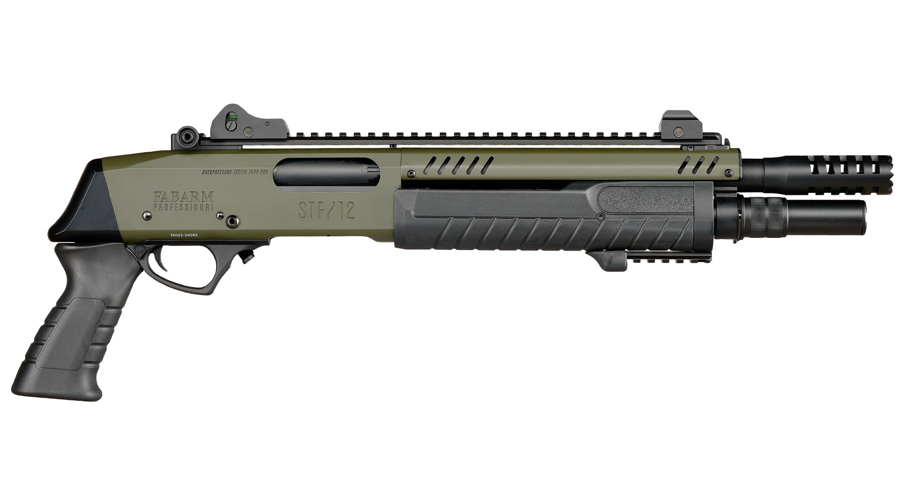 CYMA / BO Manufacture Fabarm STF12 Short 11 Zoll Vollmetall Pump Action Gas Shotgun 6mm BB oliv Bild 3