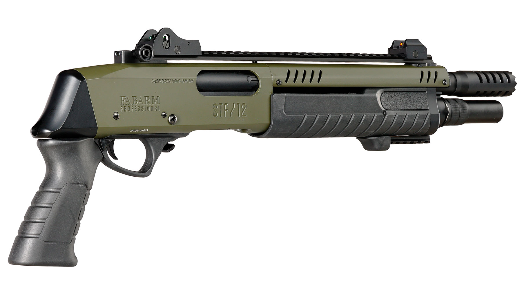 CYMA / BO Manufacture Fabarm STF12 Short 11 Zoll Vollmetall Pump Action Gas Shotgun 6mm BB oliv Bild 4