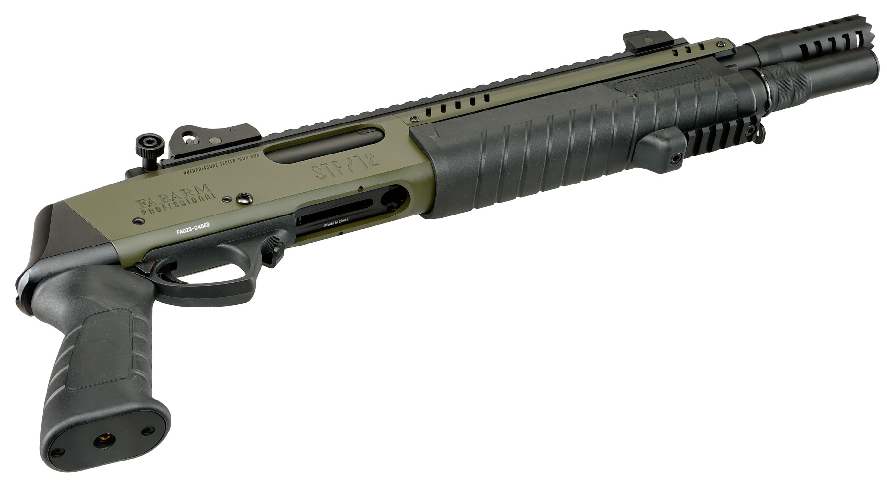 CYMA / BO Manufacture Fabarm STF12 Short 11 Zoll Vollmetall Pump Action Gas Shotgun 6mm BB oliv Bild 5