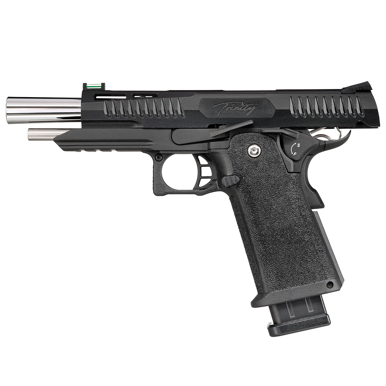 Modify Hi-Capa 5.1 Trinity Metallrahmen / Polymer-Schlitten GBB 6mm BB schwarz / silber Bild 2