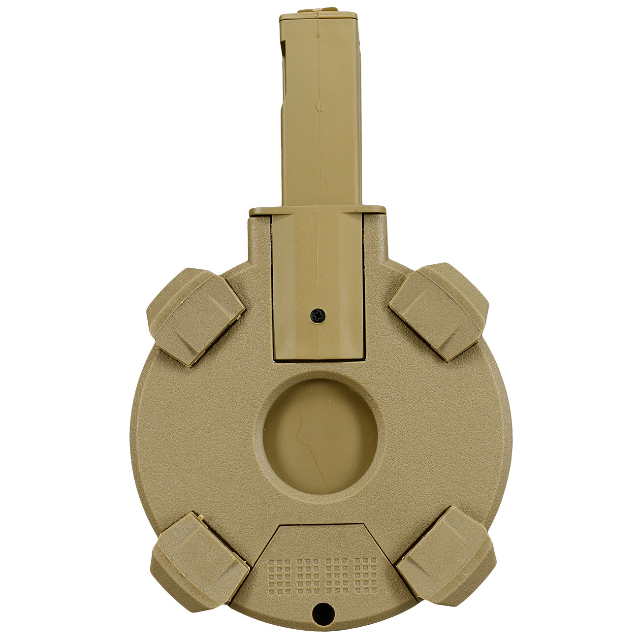 A&K MP5 D-60 Style Polymer Trommelmagazin 1200 Schuss Dark Earth - elektrisch Bild 5