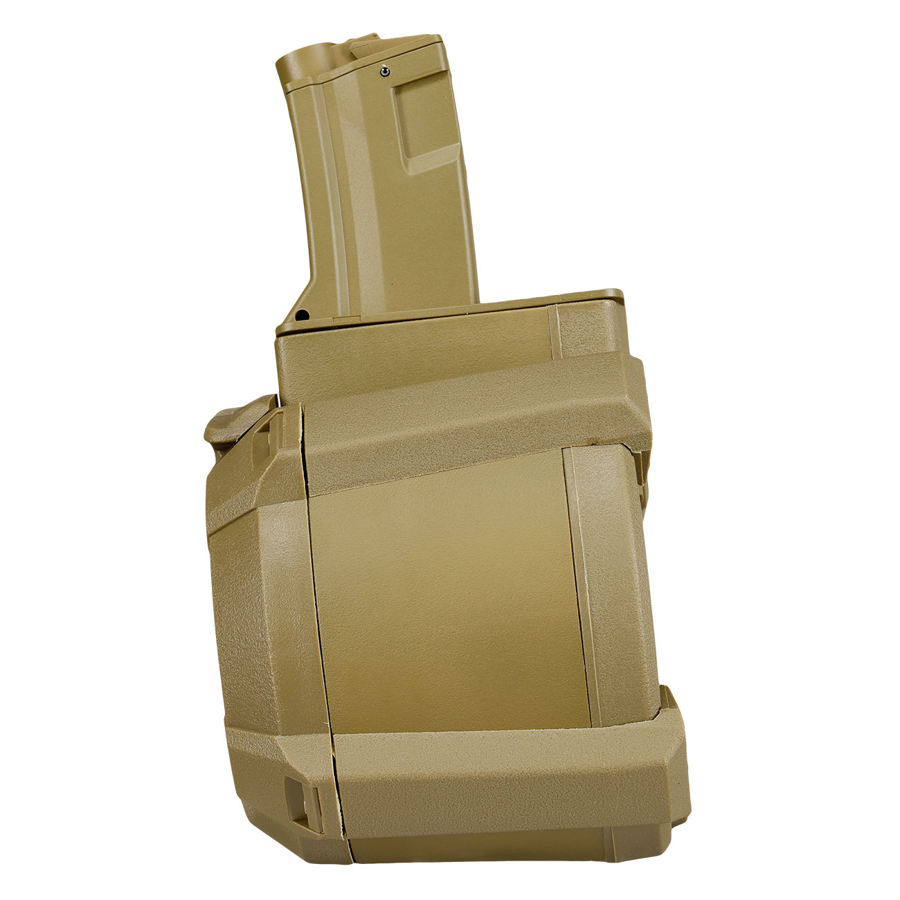 A&K MP5 D-60 Style Polymer Trommelmagazin 1200 Schuss Dark Earth - elektrisch Bild 6
