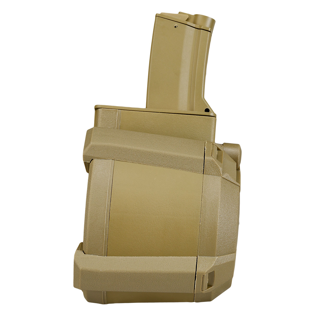 A&K MP5 D-60 Style Polymer Trommelmagazin 1200 Schuss Dark Earth - elektrisch Bild 7