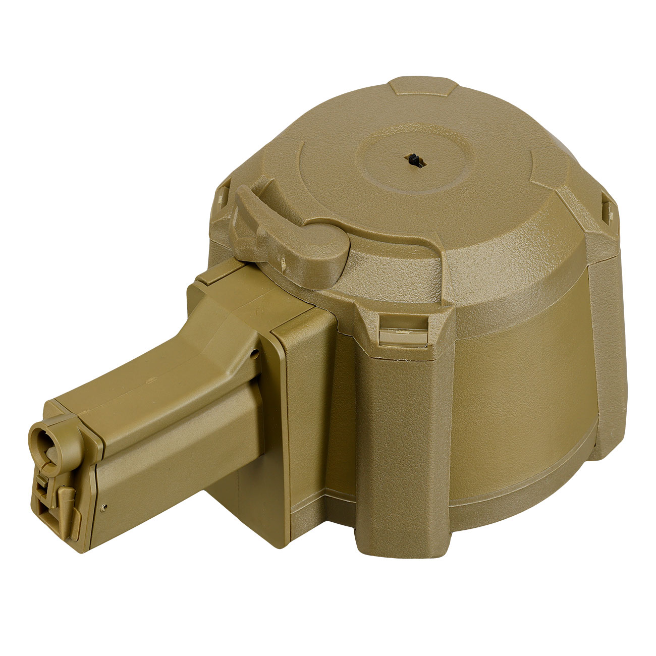 A&K MP5 D-60 Style Polymer Trommelmagazin 1200 Schuss Dark Earth - elektrisch Bild 9