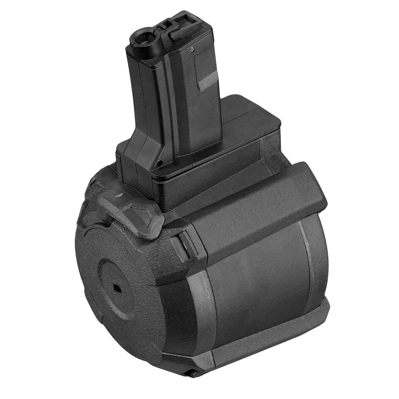 A&K MP5 D-60 Style Polymer Trommelmagazin 1200 Schuss schwarz - elektrisch