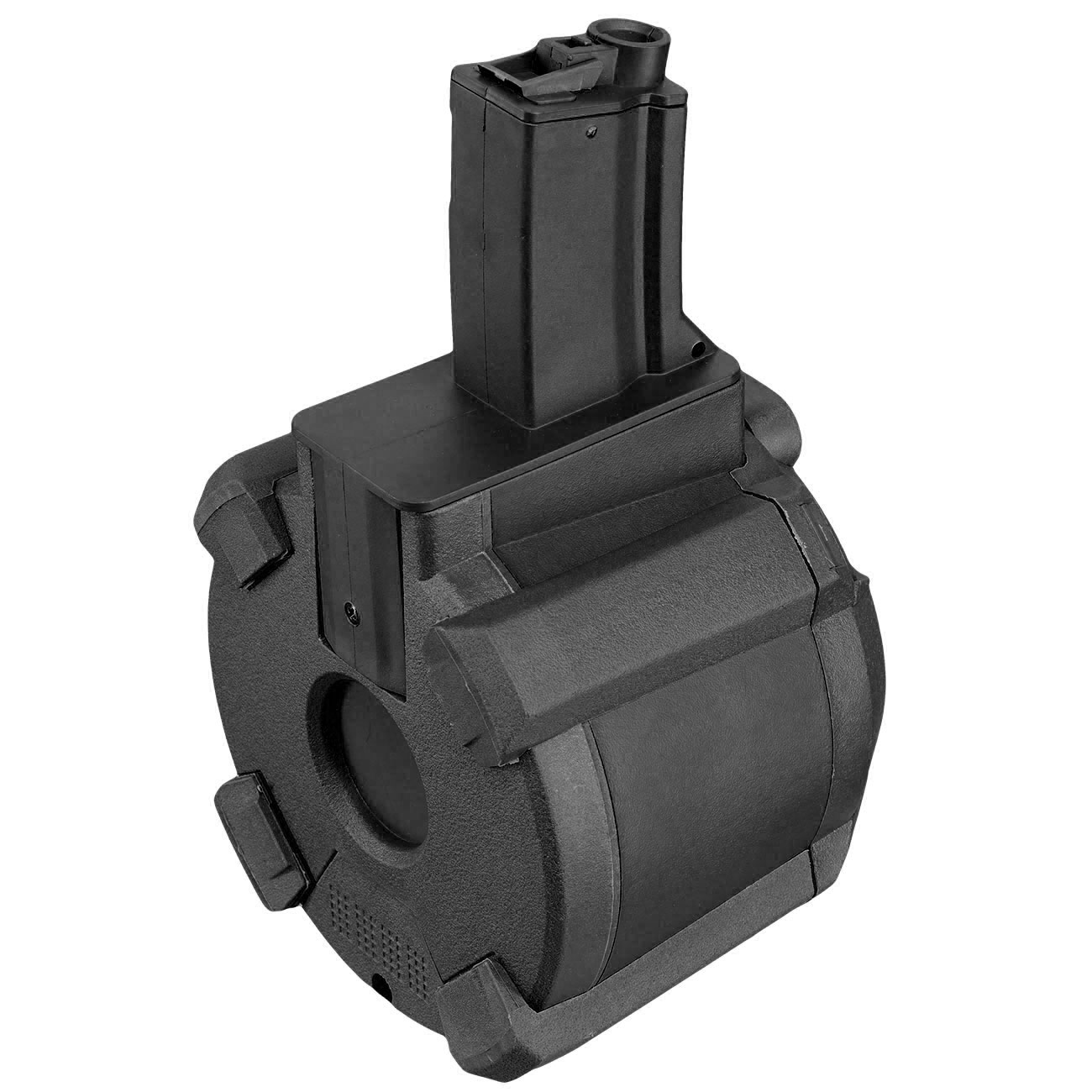 A&K MP5 D-60 Style Polymer Trommelmagazin 1200 Schuss schwarz - elektrisch Bild 2