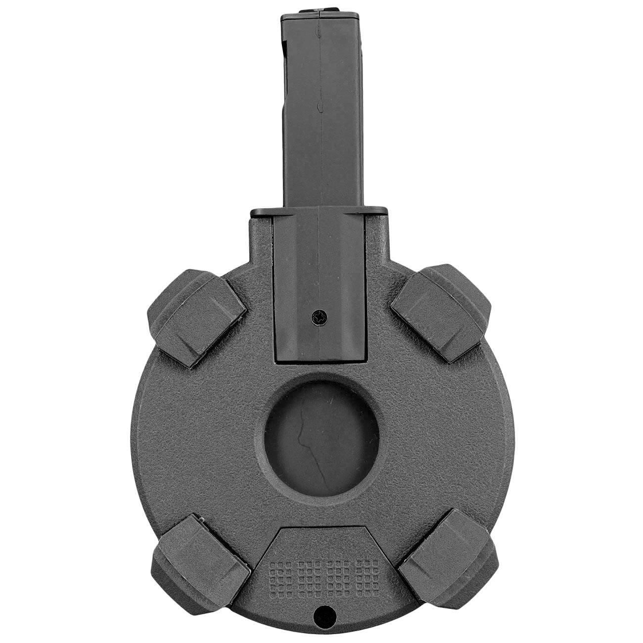 A&K MP5 D-60 Style Polymer Trommelmagazin 1200 Schuss schwarz - elektrisch Bild 5