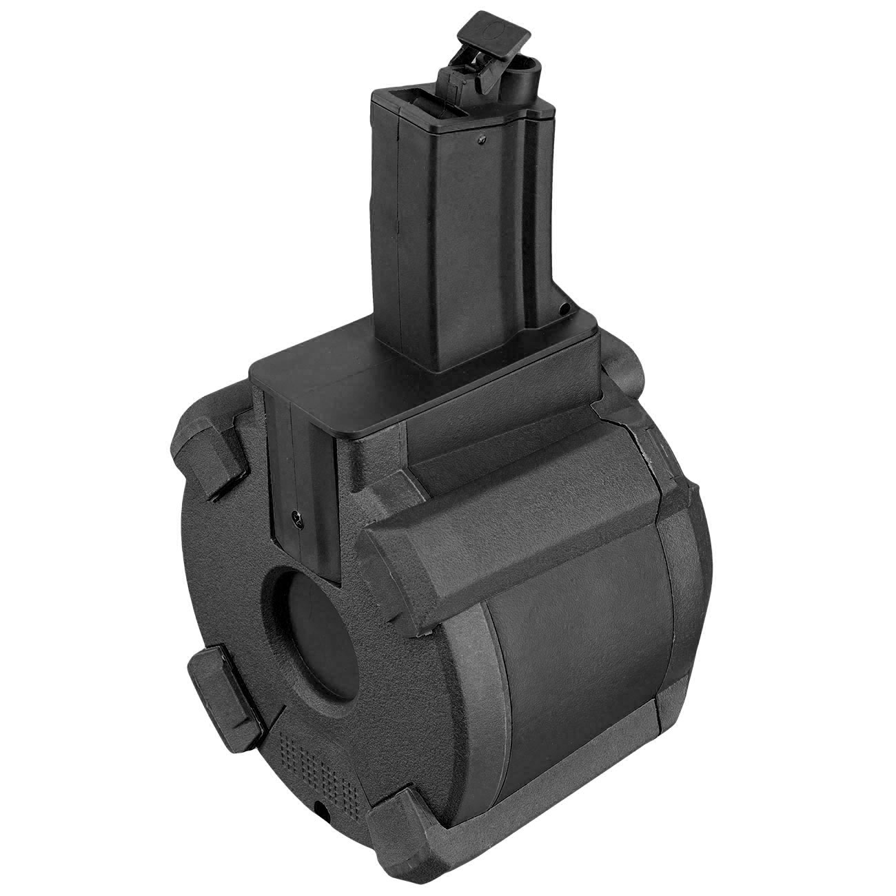 A&K MP5 D-60 Style Polymer Trommelmagazin 1200 Schuss schwarz - elektrisch Bild 8