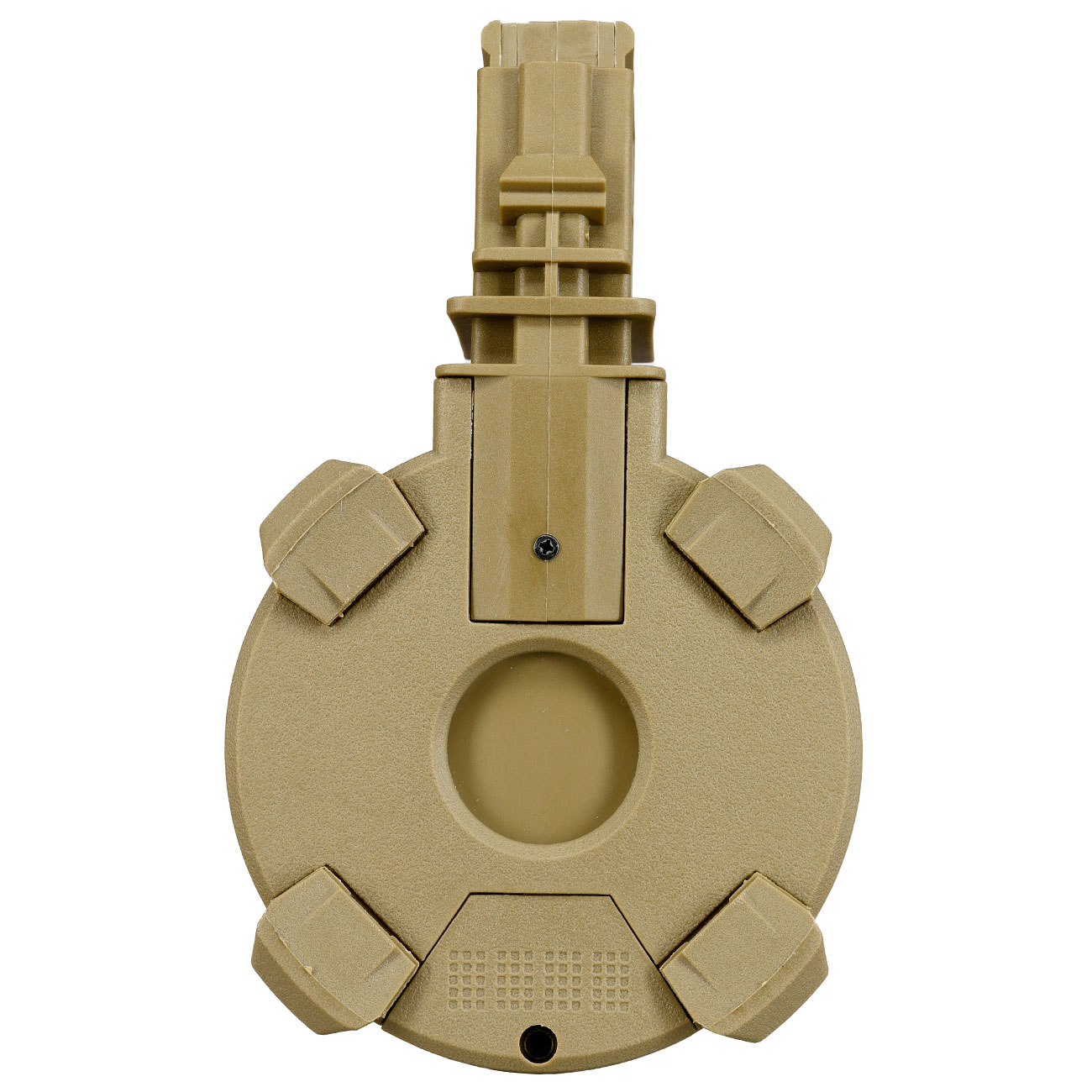 A&K G36 D-60 Style Polymer Trommelmagazin 1200 Schuss Dark Earth - elektrisch Bild 5