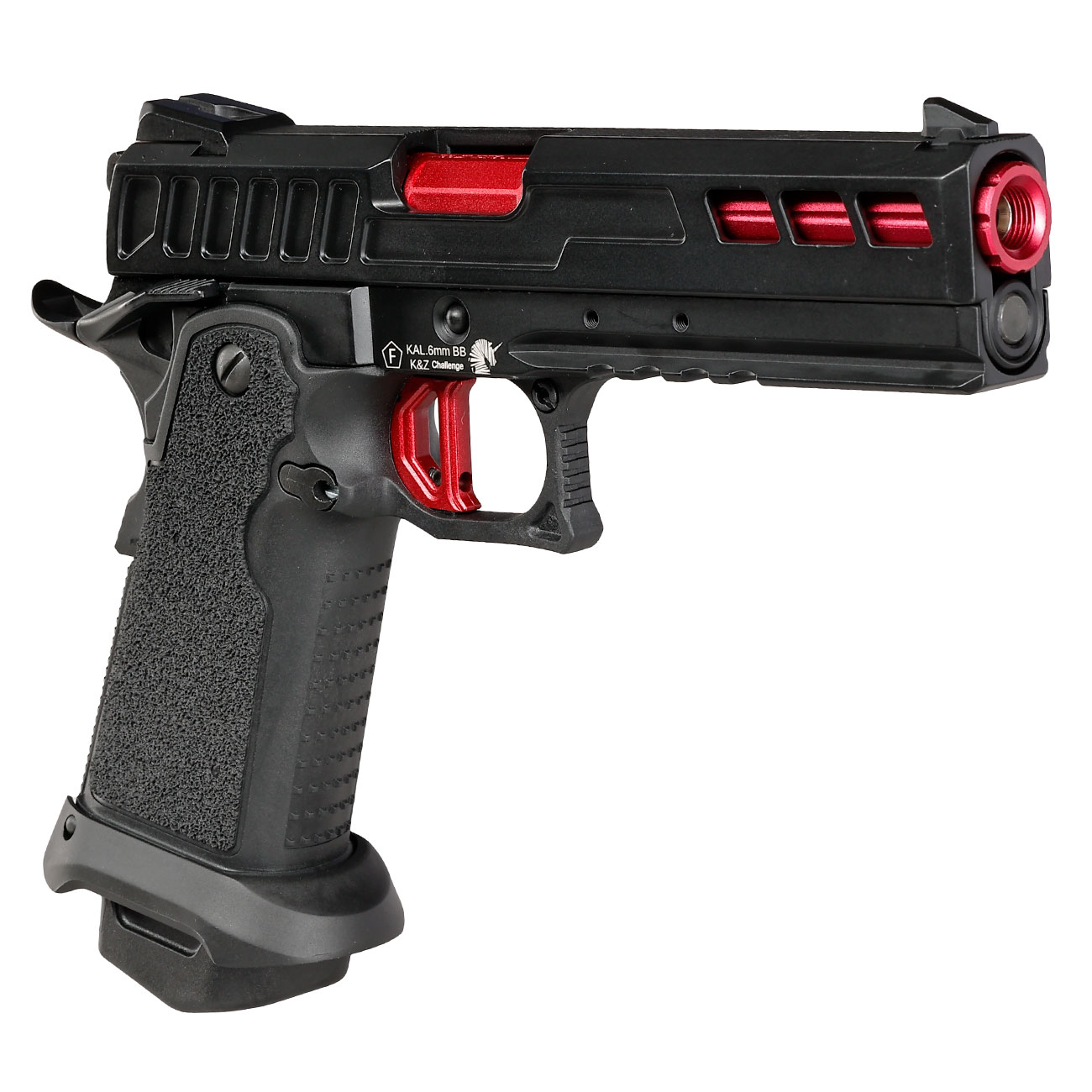 ICS BLE Hi-Capa ACME m. Metallschlitten GBB 6mm BB schwarz / rot Bild 8