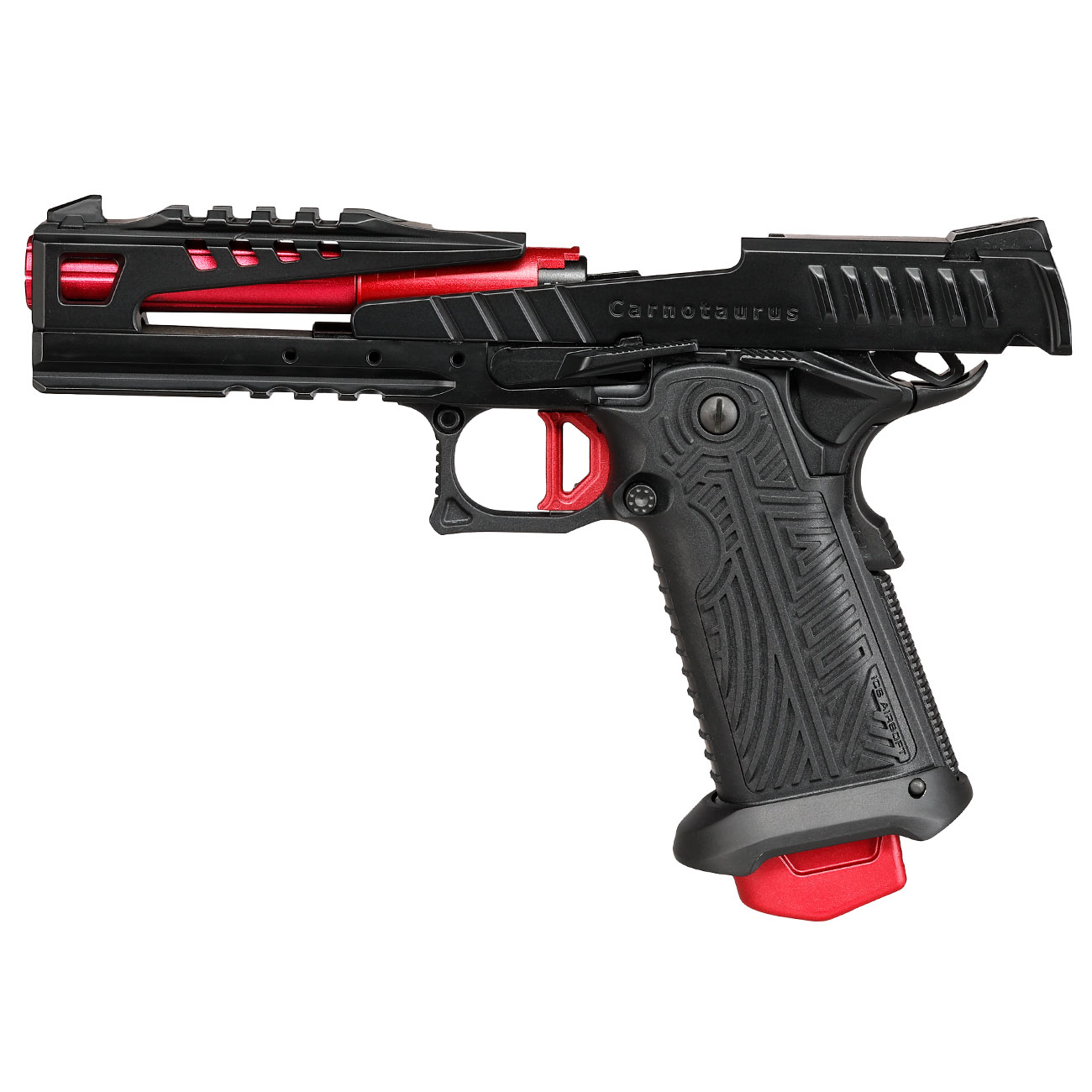 ICS BLE Hi-Capa Carnotaurus Split-Slide m. Metallschlitten GBB 6mm BB schwarz / rot Bild 2