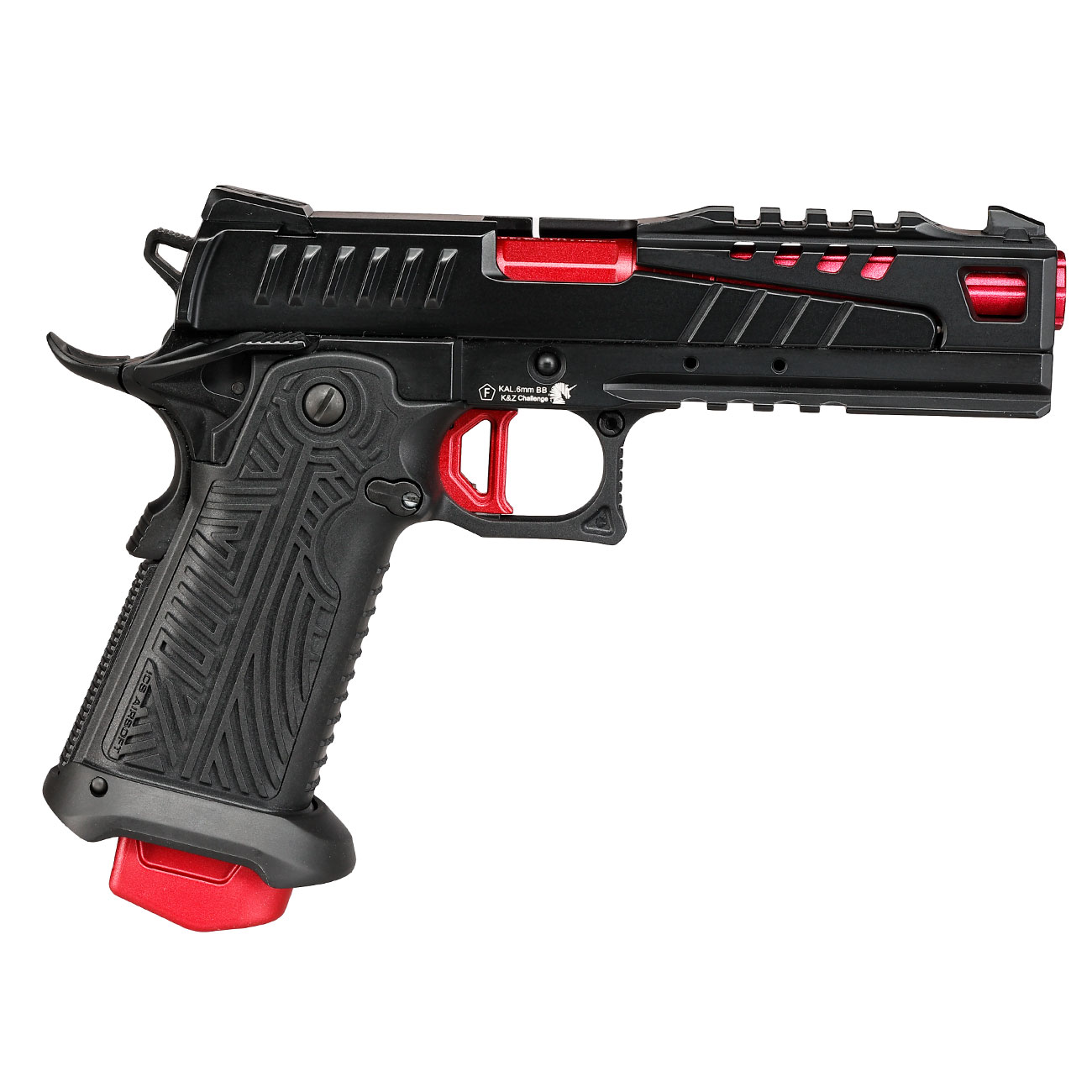 ICS BLE Hi-Capa Carnotaurus Split-Slide m. Metallschlitten GBB 6mm BB schwarz / rot Bild 3