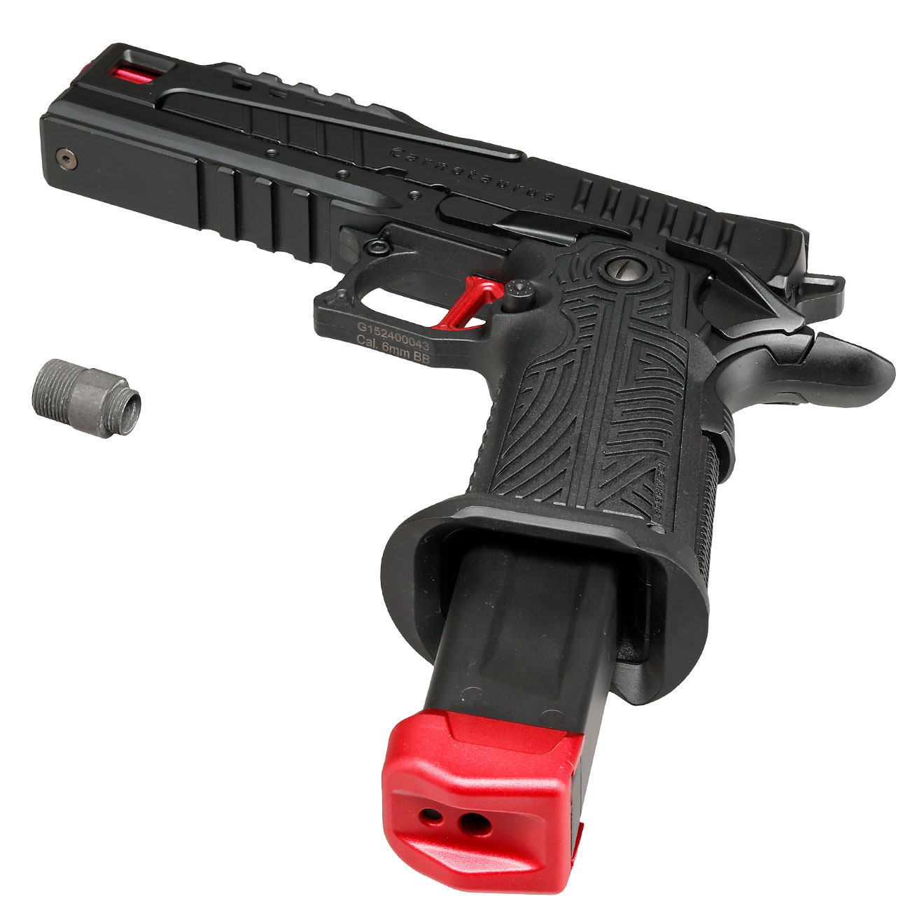 ICS BLE Hi-Capa Carnotaurus Split-Slide m. Metallschlitten GBB 6mm BB schwarz / rot Bild 5