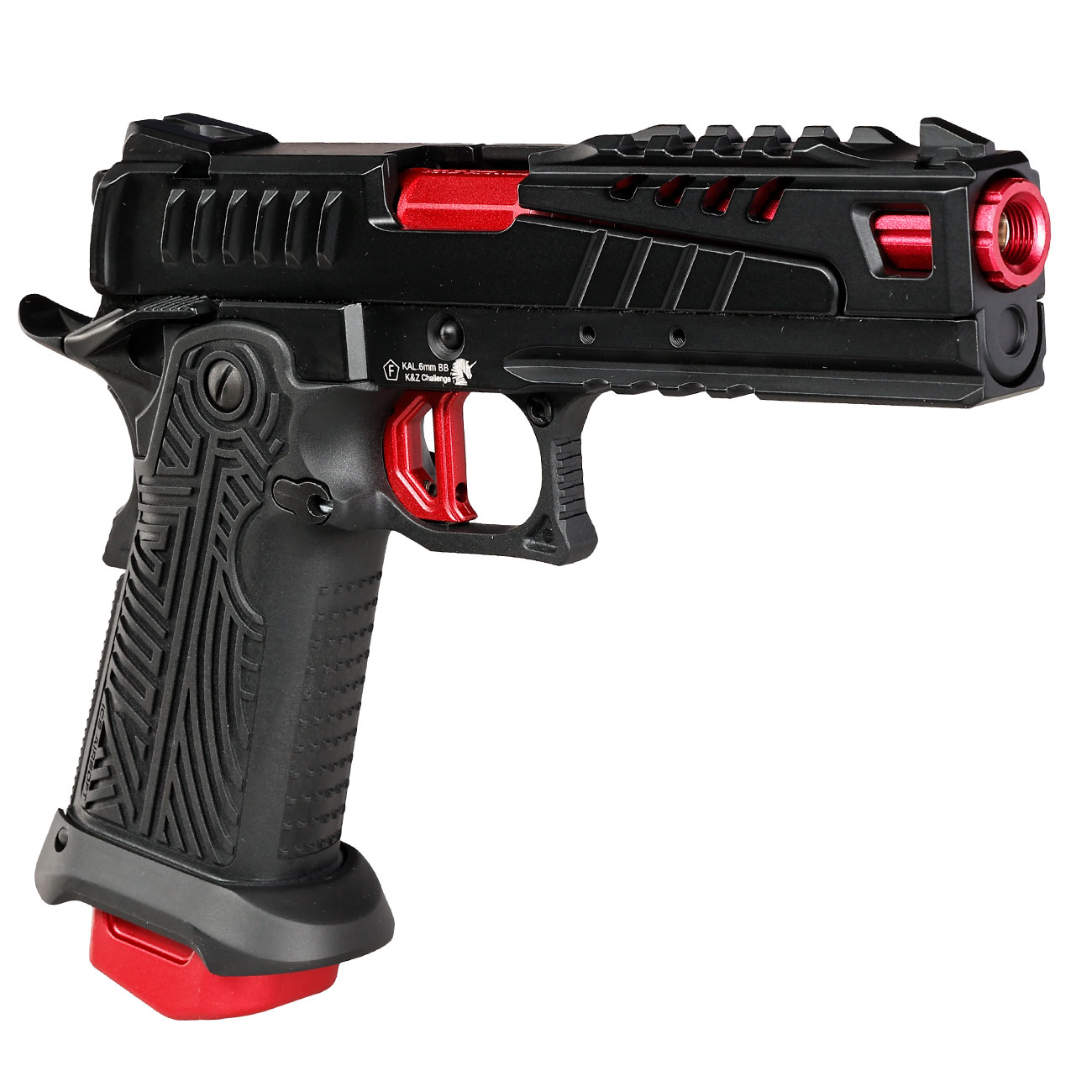 ICS BLE Hi-Capa Carnotaurus Split-Slide m. Metallschlitten GBB 6mm BB schwarz / rot Bild 8