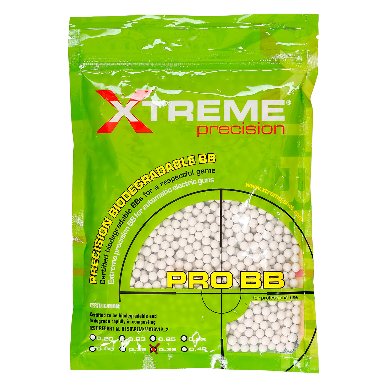 Xtreme Precision Bio BBs 0.36g 1.945er Beutel weiss
