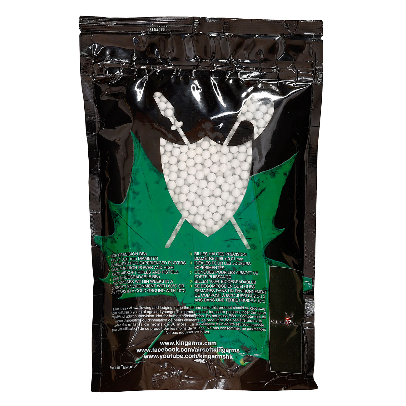 King Arms BIO Platinium Series BBs 0,40g 2.500er Beutel weiss Bild 1