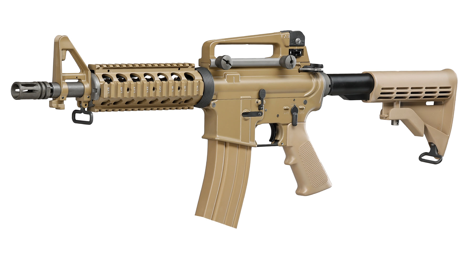 Wei-ETech M4 CQB RIS Vollmetall AWSS Open-Bolt GBB 6mm BB tan - Version 3
