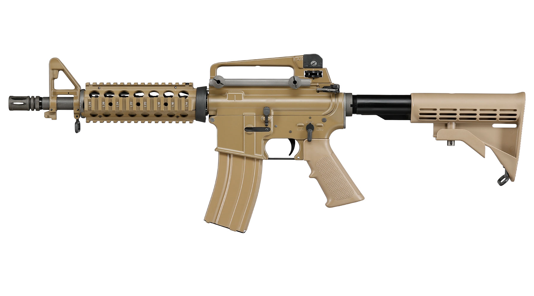 Wei-ETech M4 CQB RIS Vollmetall AWSS Open-Bolt GBB 6mm BB tan - Version 3 Bild 1