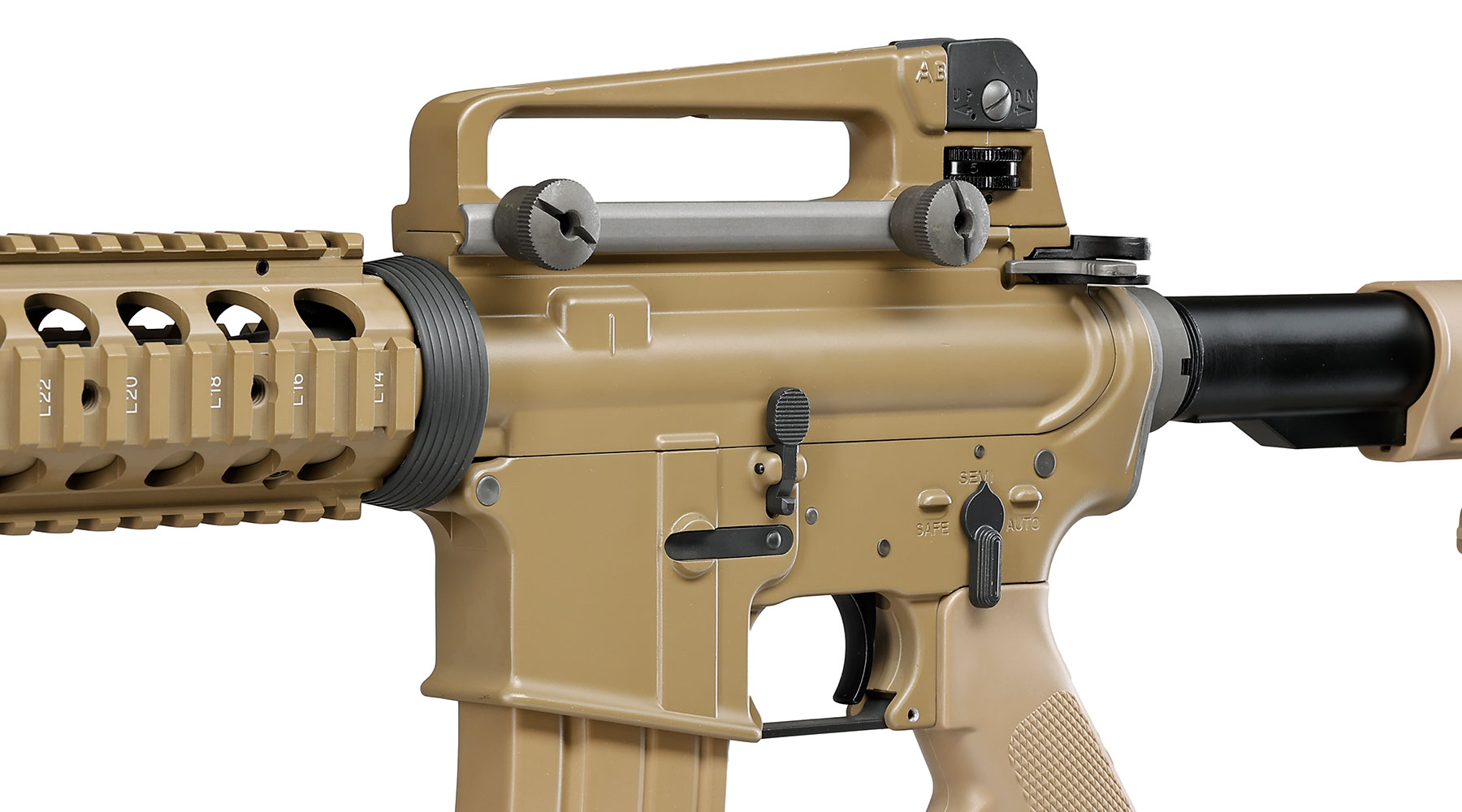 Wei-ETech M4 CQB RIS Vollmetall AWSS Open-Bolt GBB 6mm BB tan - Version 3 Bild 7