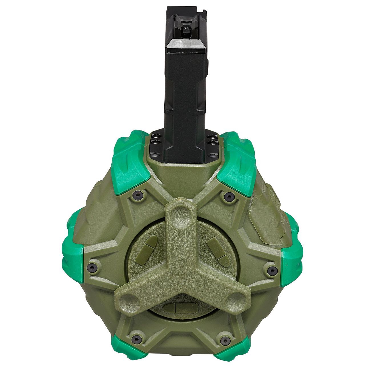 Wei-ETech M4 / M16 GBB Single Trommelmagazin Hi-Cap 350 Schuss oliv - Version 3 - Softairgas Version Bild 2