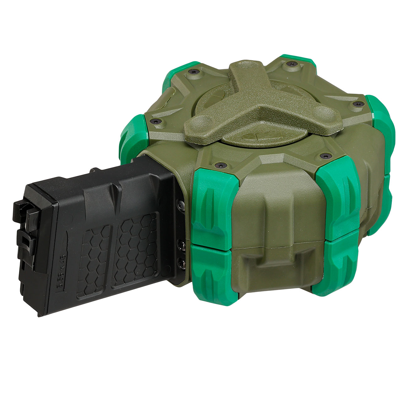 Wei-ETech M4 / M16 GBB Single Trommelmagazin Hi-Cap 350 Schuss oliv - Version 3 - Softairgas Version Bild 8