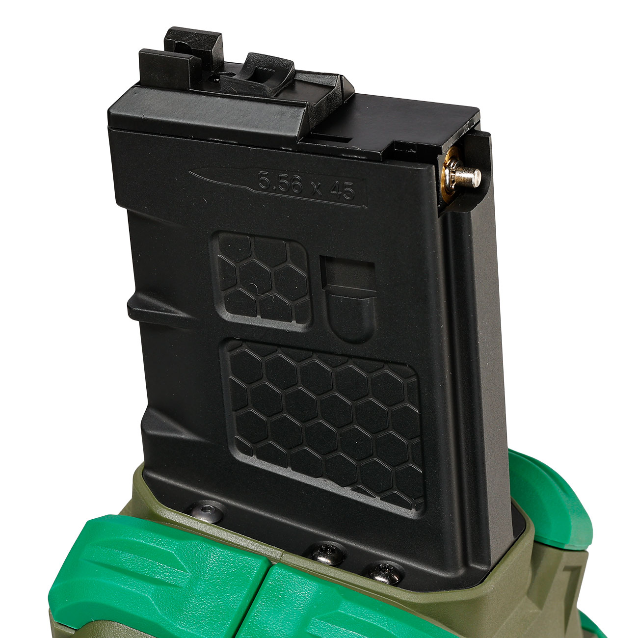 Wei-ETech M4 / M16 GBB Single Trommelmagazin Hi-Cap 350 Schuss oliv - Version 3 - Softairgas Version Bild 9