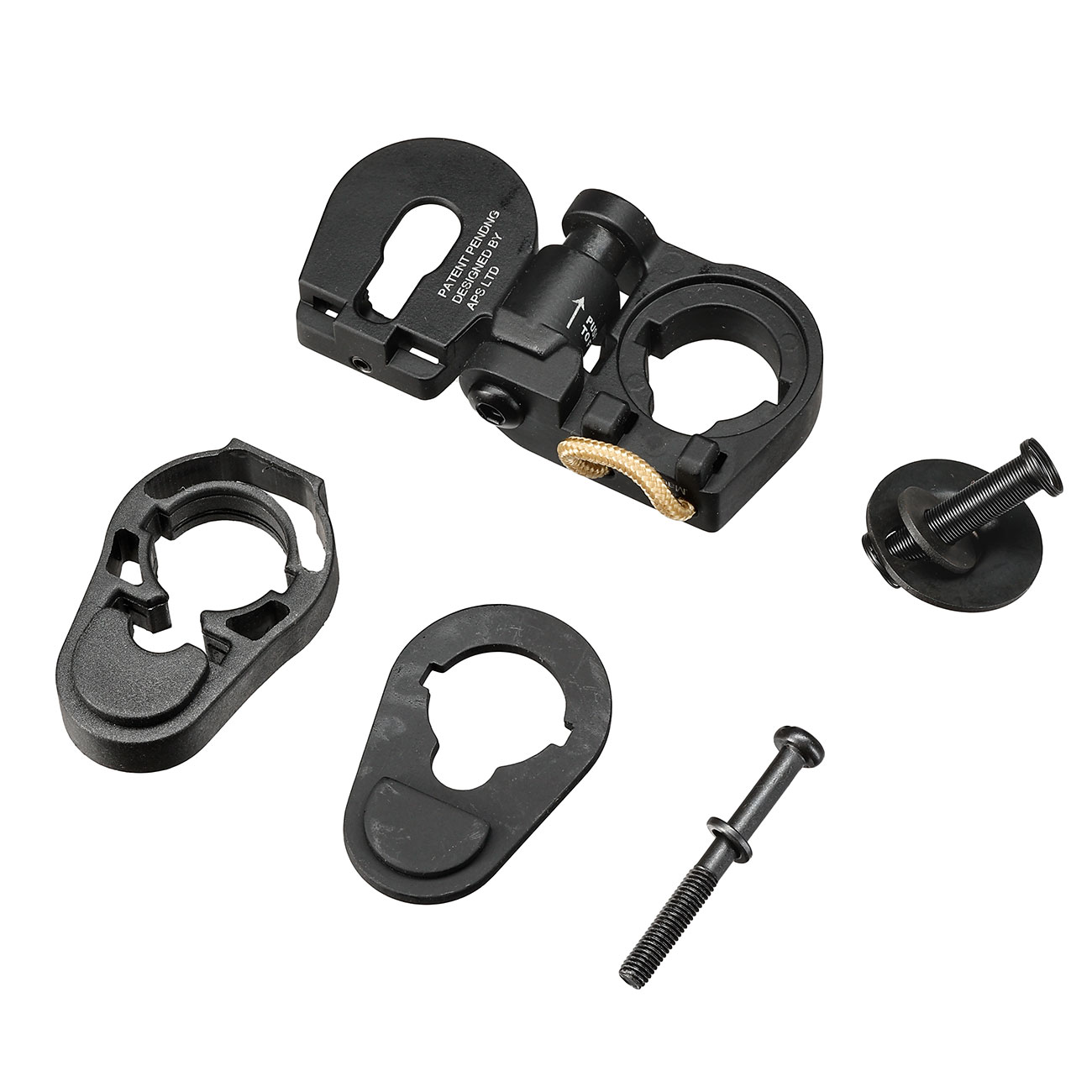 APS Aluminium Stock-Tube Klappschaft-Adapter f. APS / TM M4 / AR-15 S-AEG Gewehre schwarz