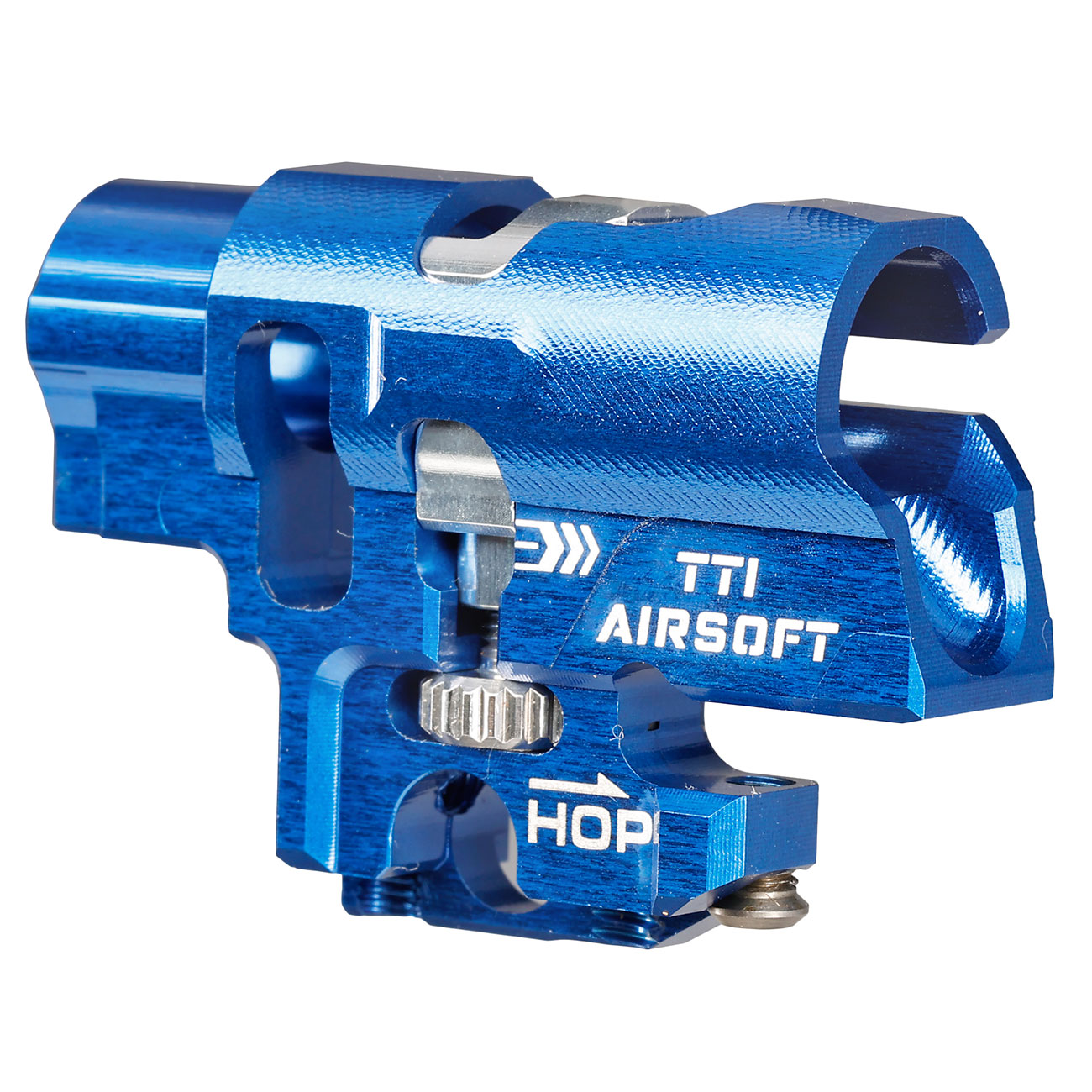 TTI Airsoft CNC Aluminium TDC-Style Hop-Up Chamber f. Tokyo Marui / Wei-ETech Hi-Capa / M1911 GBB Serie blau Bild 4