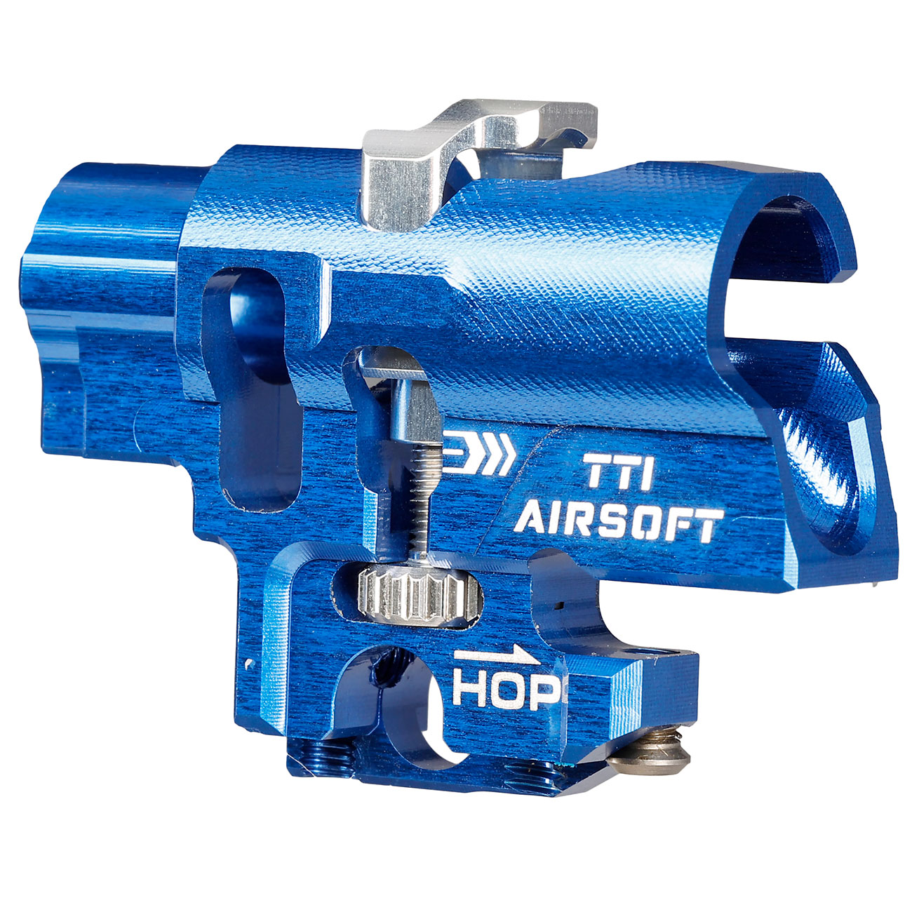 TTI Airsoft CNC Aluminium TDC-Style Hop-Up Chamber f. Tokyo Marui / Wei-ETech Hi-Capa / M1911 GBB Serie blau Bild 5