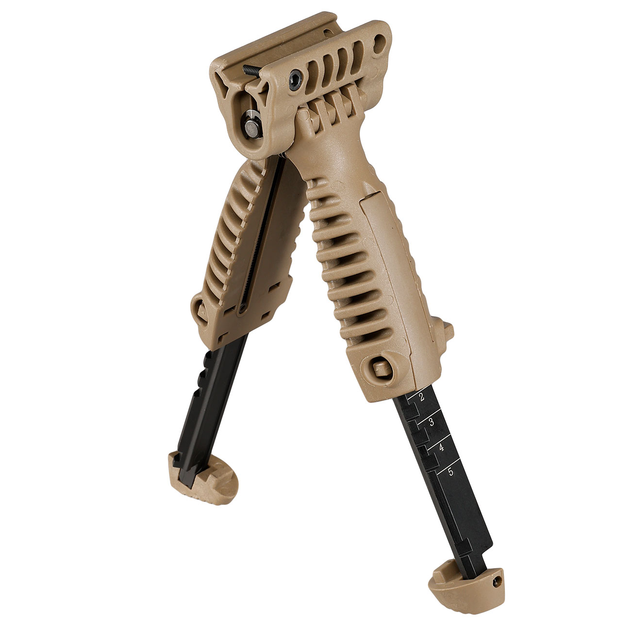 Evolution Heavy Duty Tactical Bipod Frontgriff mit integriertem Zweibein f. 20 - 22mm Schienen tan Bild 6