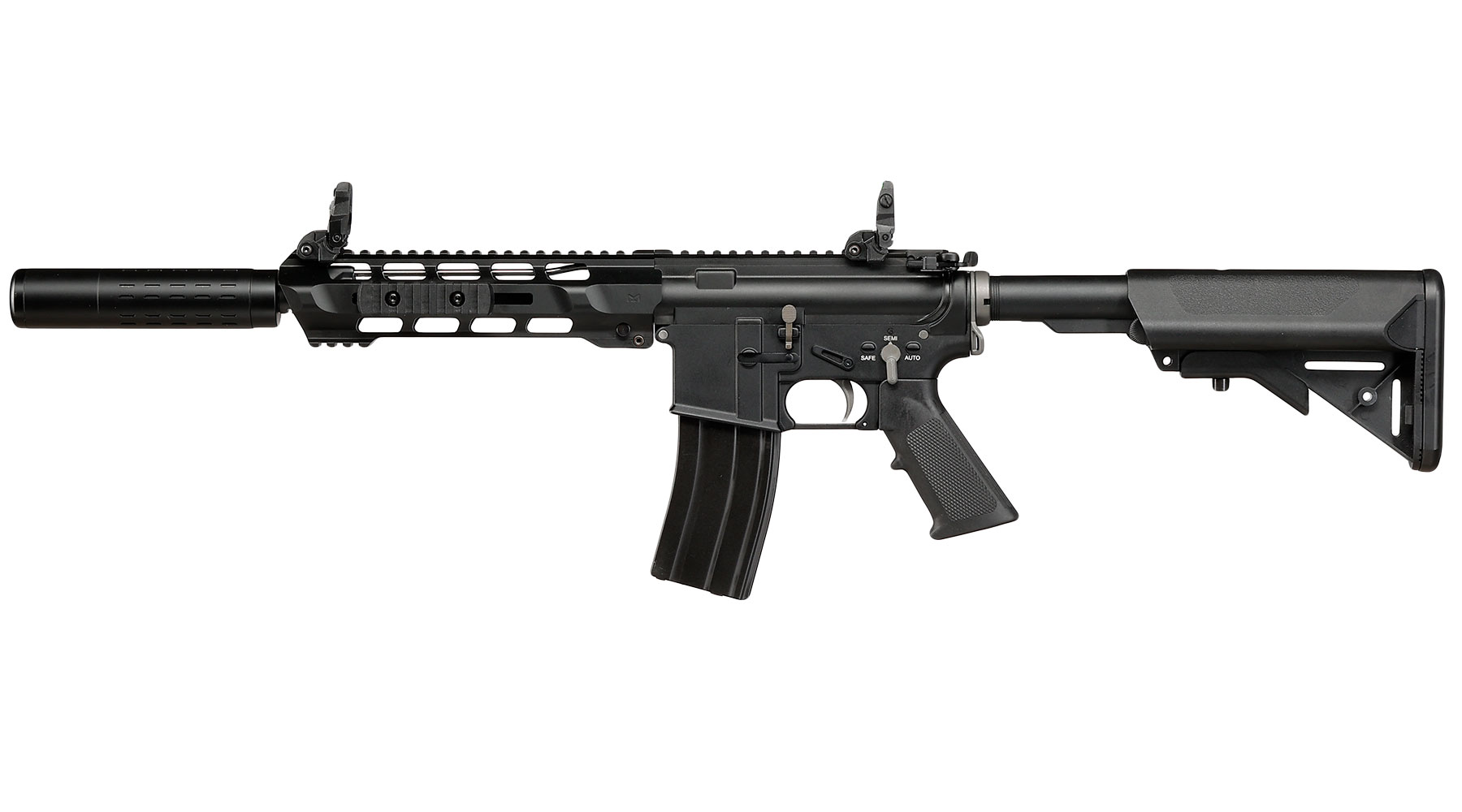 SRC M4 Zaros-S Silenced Vollmetall GBB 6mm BB schwarz - Forged Receiver Edition Bild 1